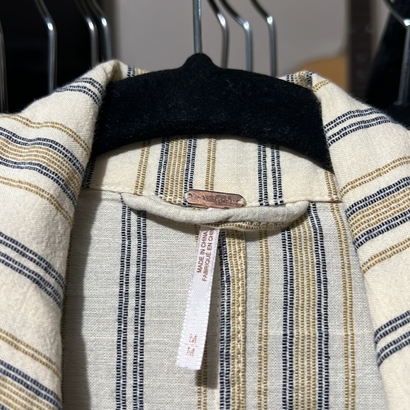 FREE PEOPLE SWEET MELODY STRIPE DUSTER TRENCH COAT - Picture 3 of 3